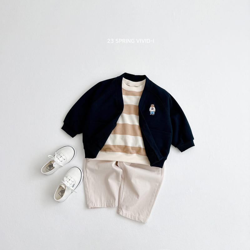 Vivid I - Korean Children Fashion - #kidsstore - Big Stripes Bear Sweatshirt - 4