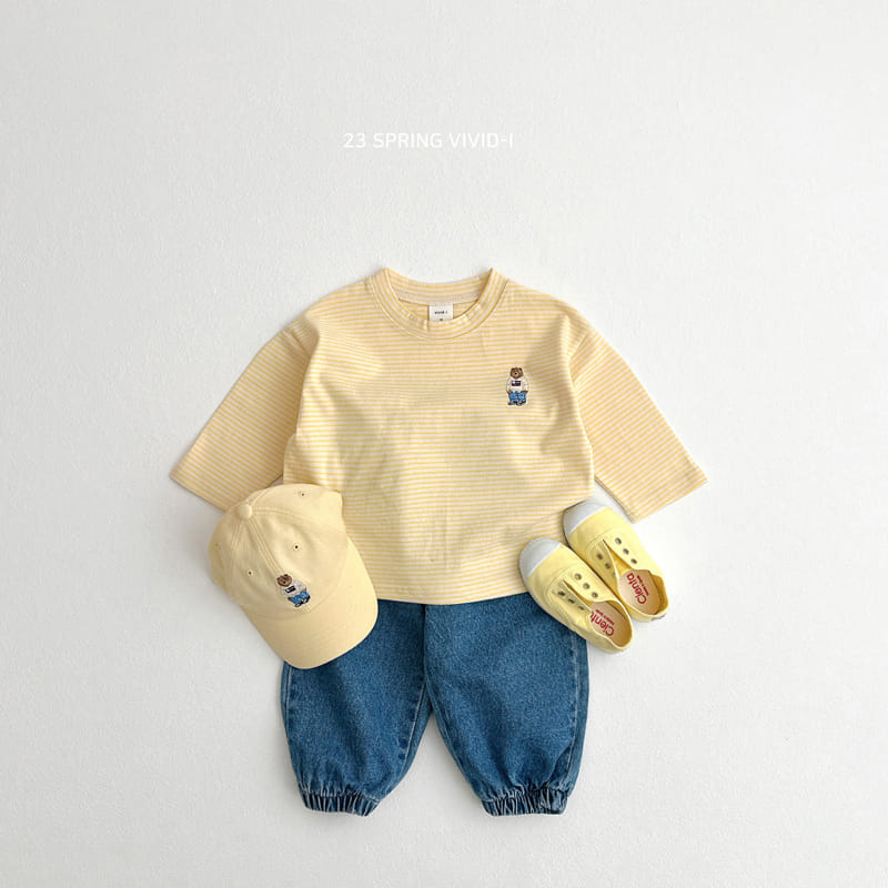 Vivid I - Korean Children Fashion - #kidzfashiontrend - Bear Embrodiery Tee - 9