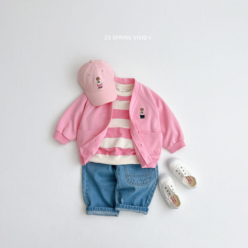 Vivid I - Korean Children Fashion - #littlefashionista - Mini Bear Embroidery Cardigan - 6