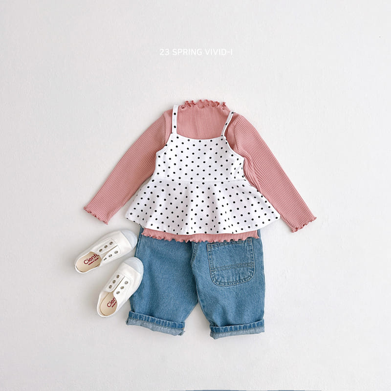 Vivid I - Korean Children Fashion - #littlefashionista - Dot Bustier - 5