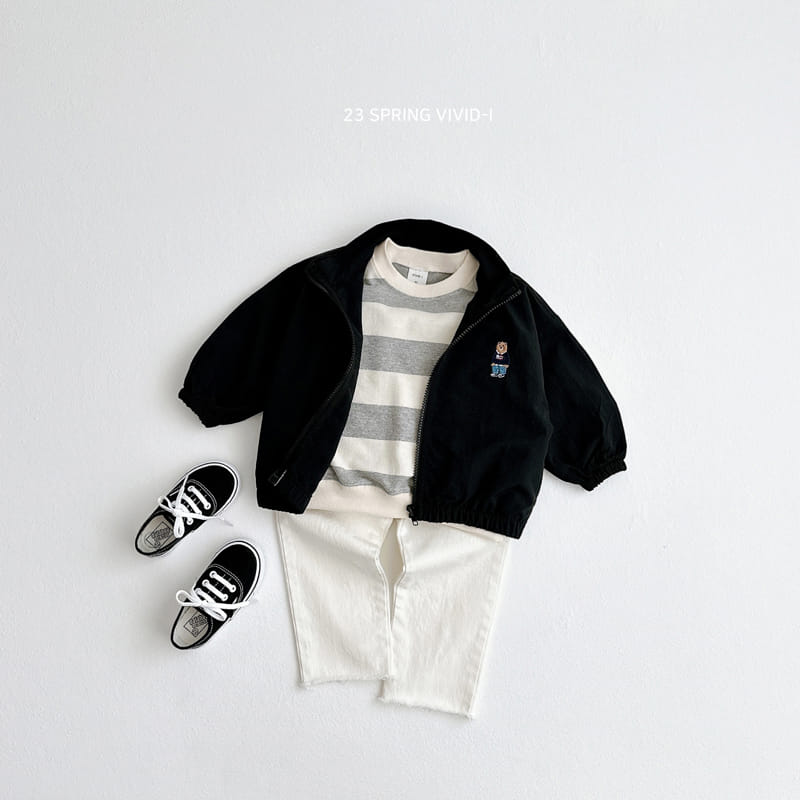 Vivid I - Korean Children Fashion - #magicofchildhood - Big Stripes Bear Sweatshirt - 7