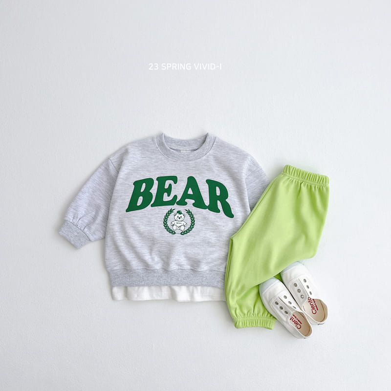 Vivid I - Korean Children Fashion - #magicofchildhood - Bear Logo Top Bottom Set - 7