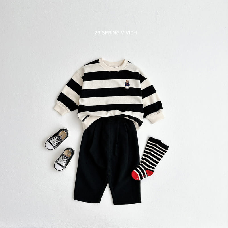 Vivid I - Korean Children Fashion - #minifashionista - Big Stripes Bear Sweatshirt - 8