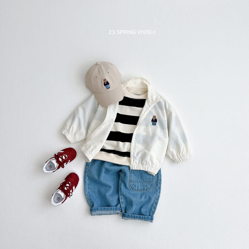 Vivid I - Korean Children Fashion - #stylishchildhood - Big Stripes Bear Sweatshirt - 12