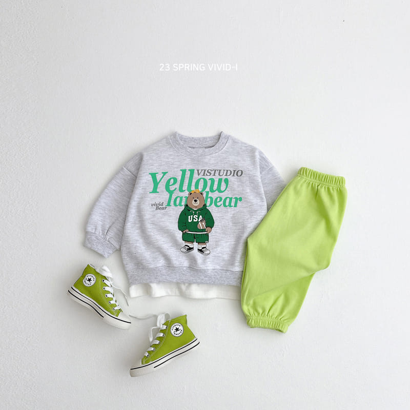 Vivid I - Korean Children Fashion - #stylishchildhood - USA Bear Top Bottom Set - 11