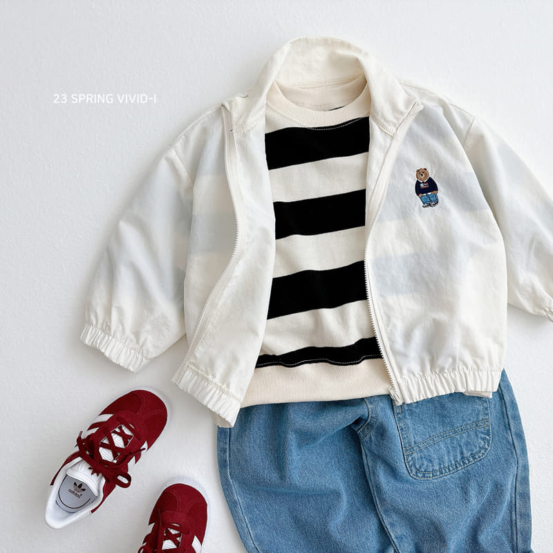 Vivid I - Korean Children Fashion - #toddlerclothing - Big Stripes Bear Sweatshirt - 11