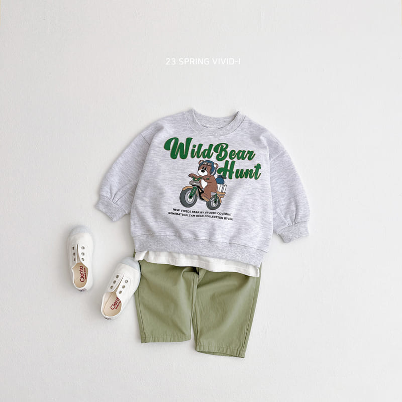 Vivid I - Korean Children Fashion - #toddlerclothing - Bike Bear Top Bottom Set - 6