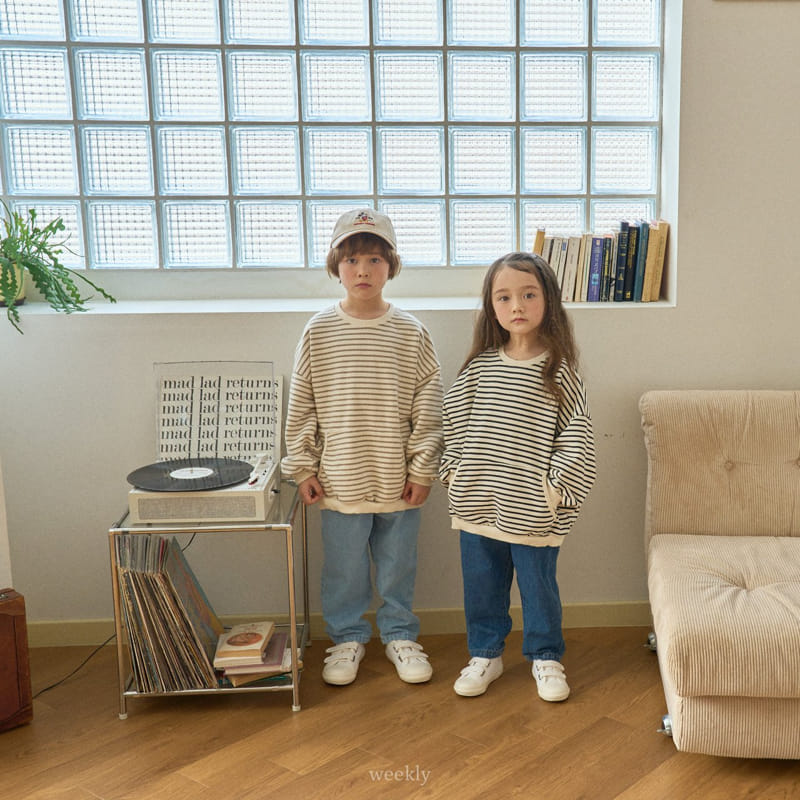 Weekly - Korean Children Fashion - #childofig - Pocket Stripes Sweatshirt