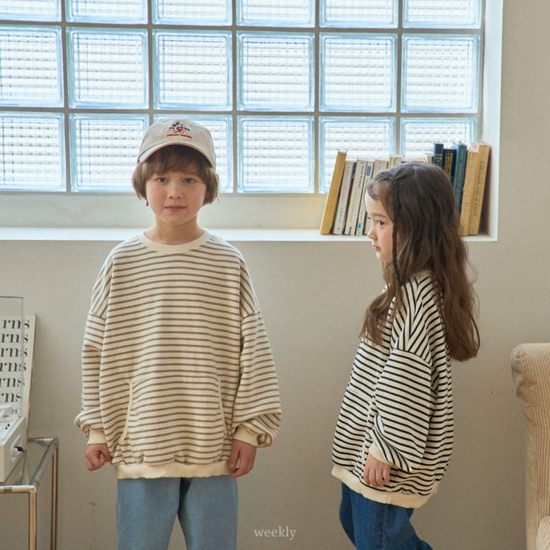 Weekly - Korean Children Fashion - #childrensboutique - Pocket Stripes Sweatshirt - 3