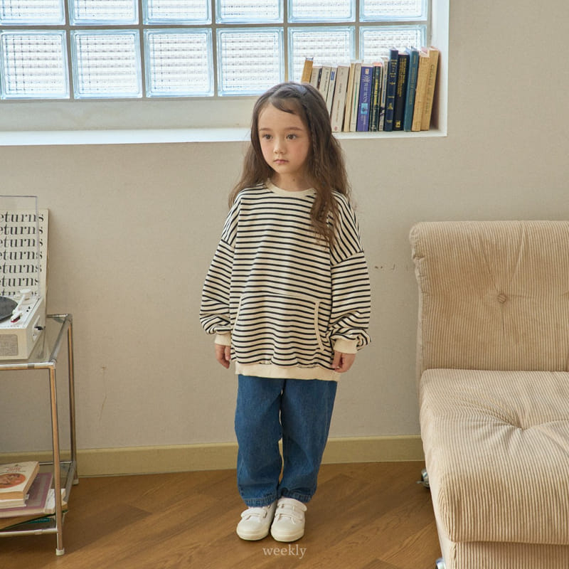 Weekly - Korean Children Fashion - #childrensboutique - Pocket Stripes Sweatshirt - 4