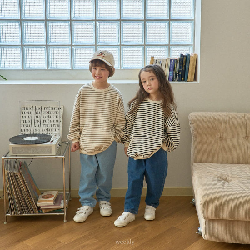 Weekly - Korean Children Fashion - #discoveringself - Pocket Stripes Sweatshirt - 5