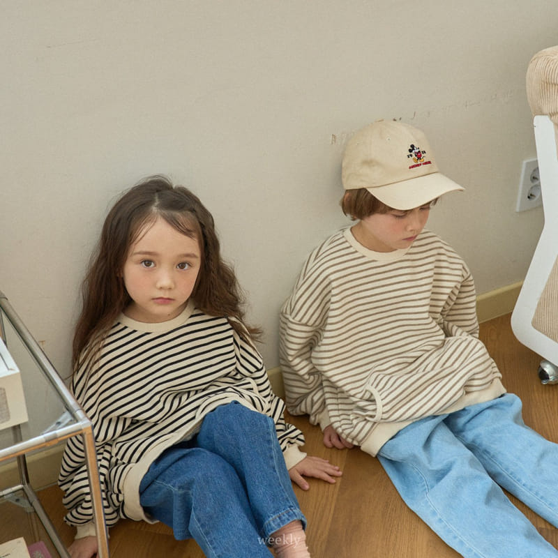 Weekly - Korean Children Fashion - #fashionkids - Pocket Stripes Sweatshirt - 6