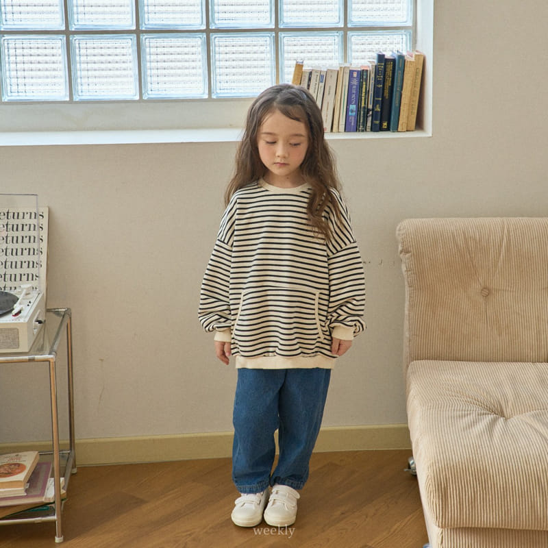Weekly - Korean Children Fashion - #magicofchildhood - Pocket Stripes Sweatshirt - 12