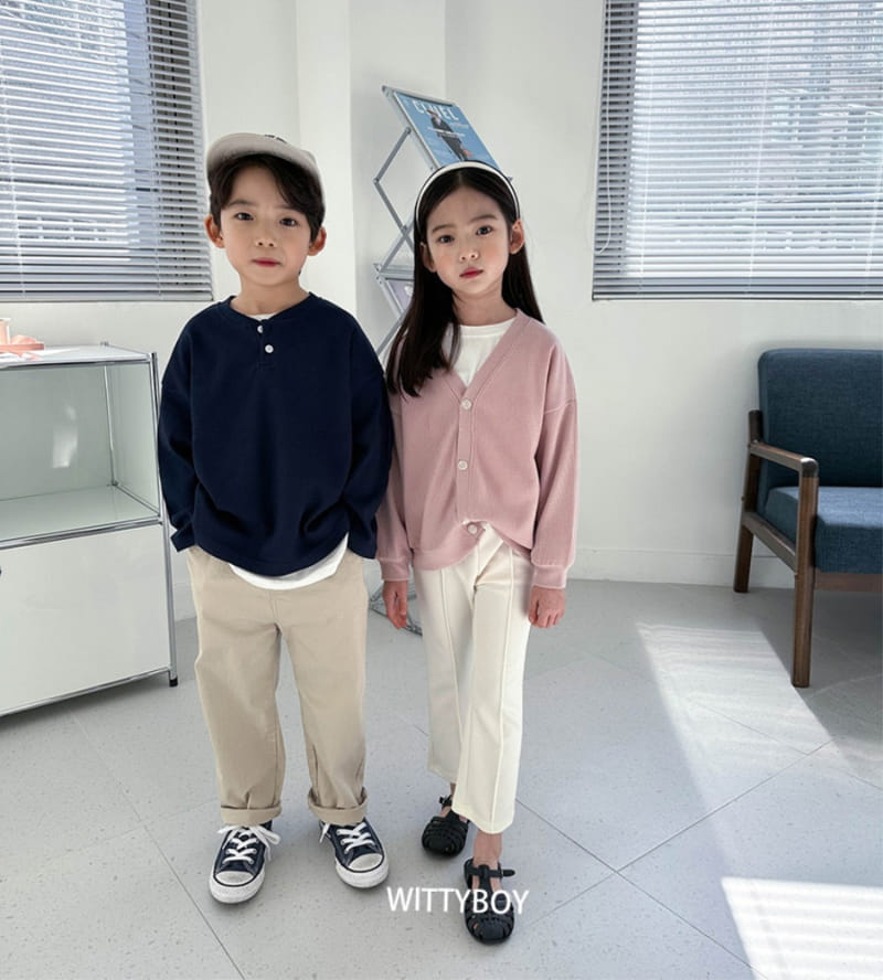 Witty Boy - Korean Children Fashion - #Kfashion4kids - Waffle Henry Neck Tee - 8