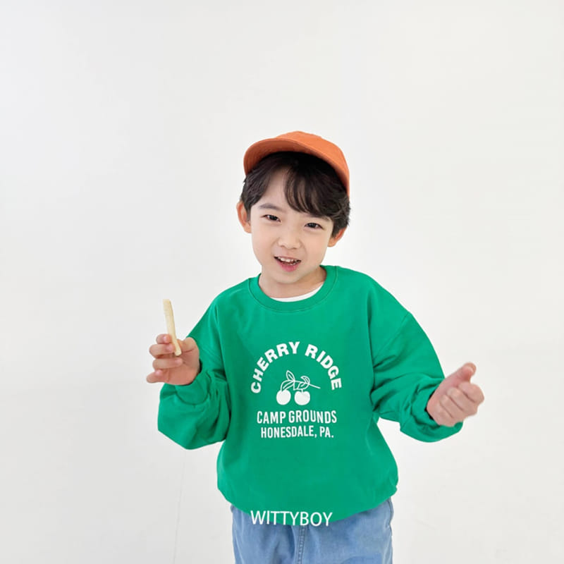 Witty Boy - Korean Children Fashion - #childofig - Cherry Sweatshirt - 11