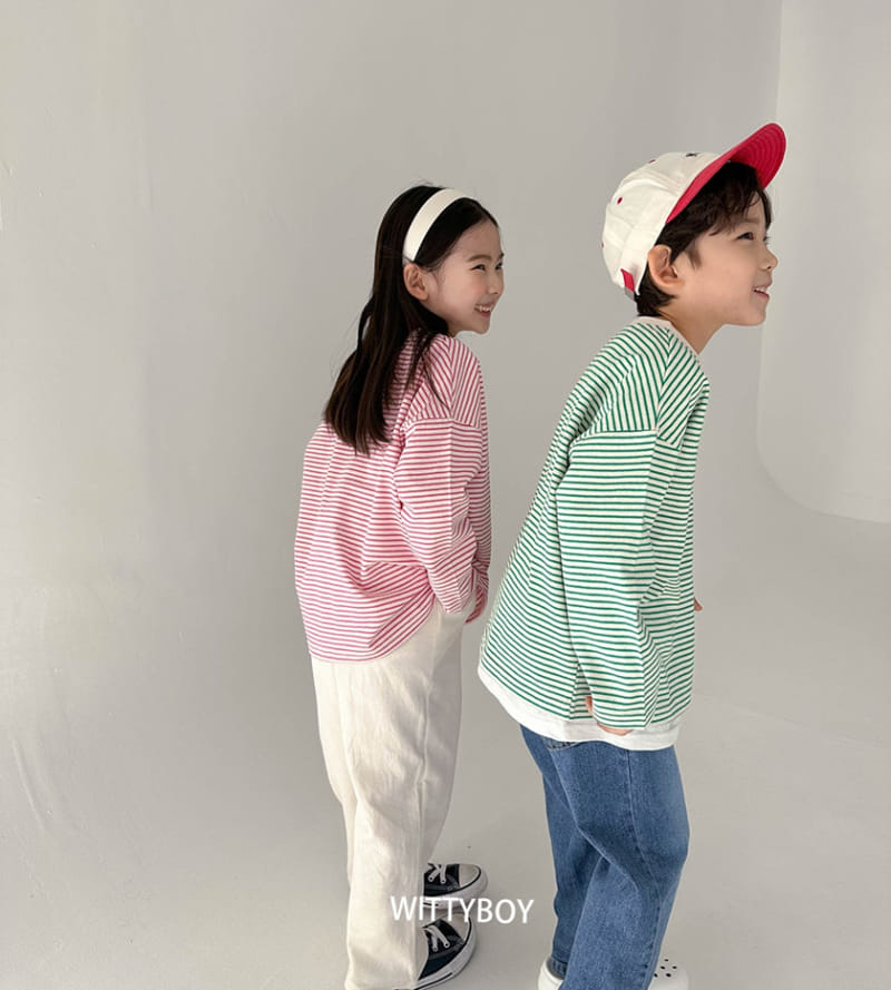 Witty Boy - Korean Children Fashion - #childrensboutique - Lucy Stripes Tee - 12