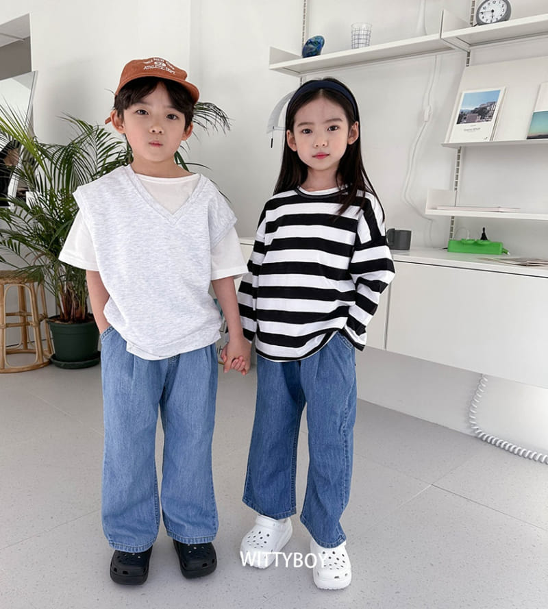 Witty Boy - Korean Children Fashion - #childrensboutique - Multi Stripes Tee - 10