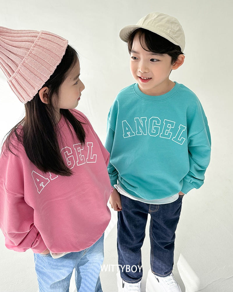 Witty Boy - Korean Children Fashion - #kidsshorts - Angel Sweatshirt
