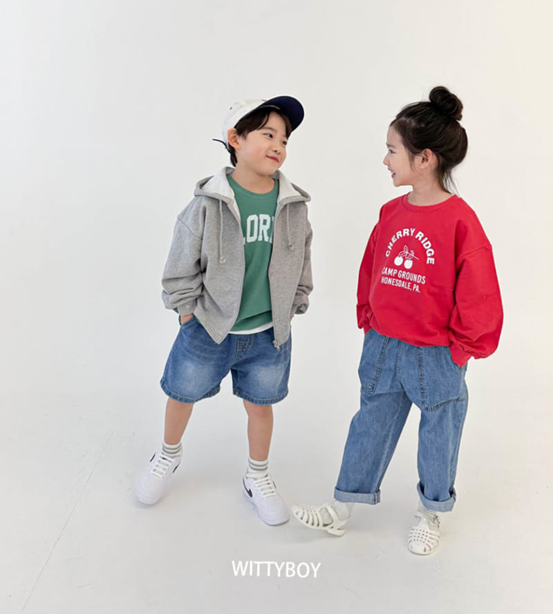 Witty Boy - Korean Children Fashion - #kidsshorts - Cherry Sweatshirt - 3