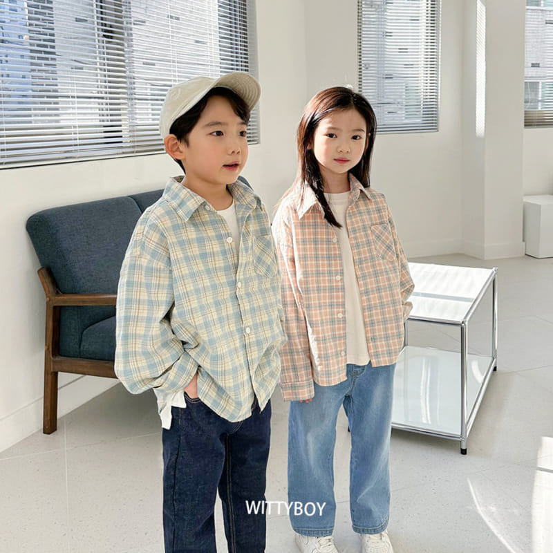 Witty Boy - Korean Children Fashion - #kidsshorts - You Are Check Shirt - 2