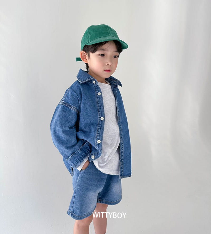 Witty Boy - Korean Children Fashion - #kidsshorts - Joy Denim Shirt - 7