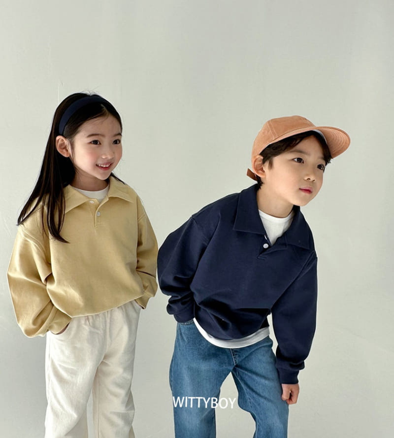 Witty Boy - Korean Children Fashion - #kidsshorts - Coco Collar Sweatshirt