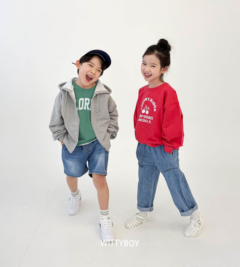 Witty Boy - Korean Children Fashion - #kidsshorts - Cherry Sweatshirt - 4