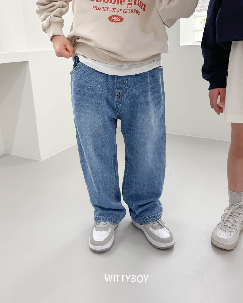 Witty Boy - Korean Children Fashion - #kidsstore - Signiture Jeans