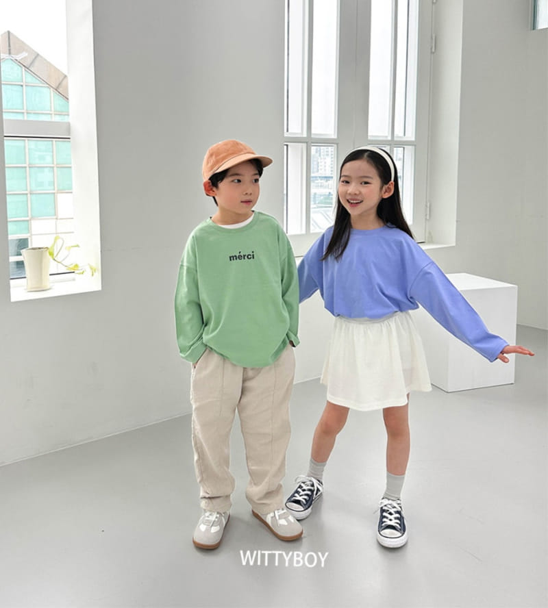 Witty Boy - Korean Children Fashion - #kidsshorts - Merci Tee - 4