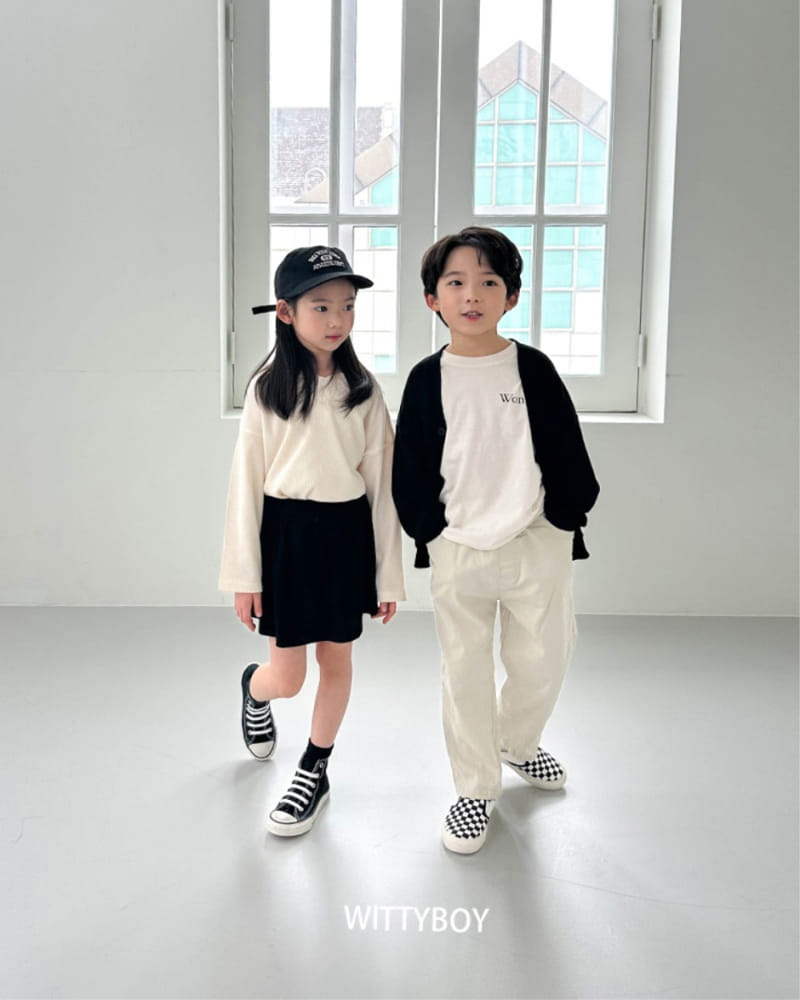 Witty Boy - Korean Children Fashion - #prettylittlegirls - Waffle Henry Neck Tee - 12
