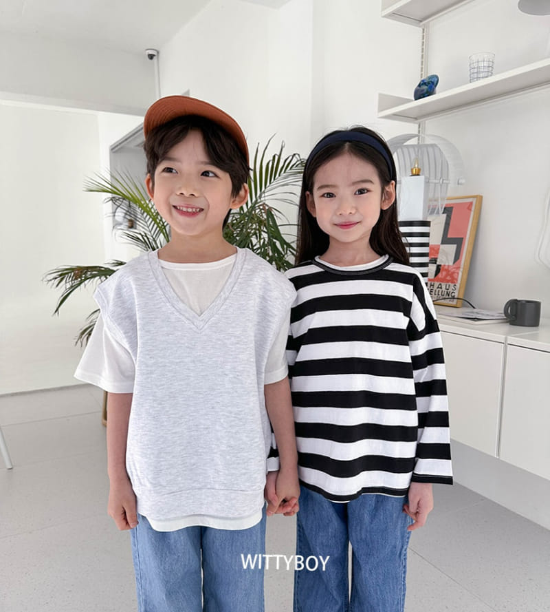 Witty Boy - Korean Children Fashion - #stylishchildhood - Multi Stripes Tee - 8