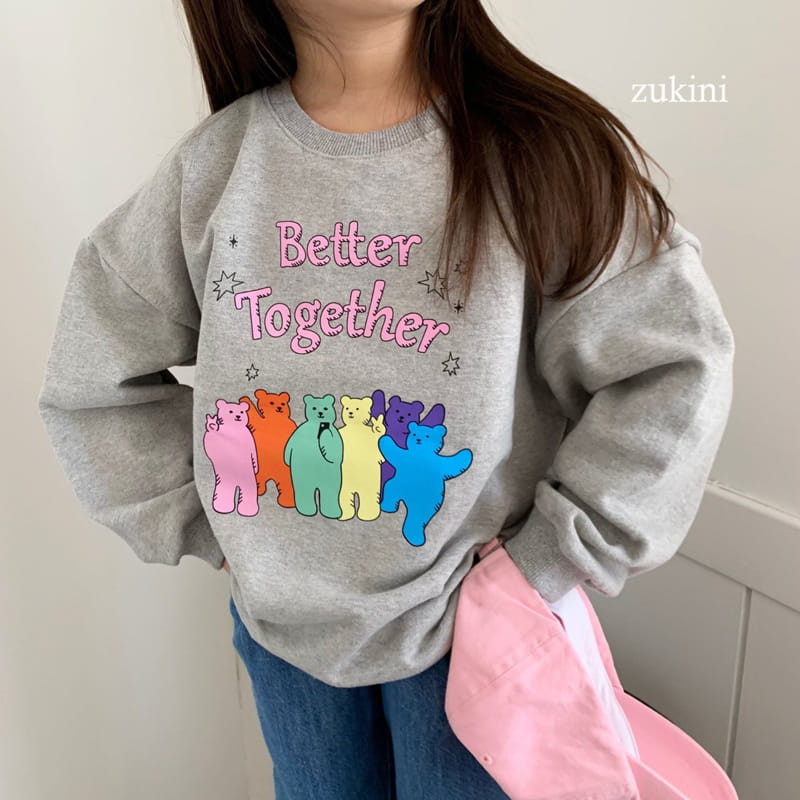 Zukini - Korean Children Fashion - #kidsshorts - Togethger Bear Sweatshirt - 6