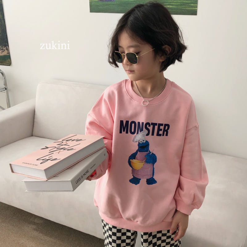 Zukini - Korean Children Fashion - #kidsshorts - Monster Sweatshirt - 4