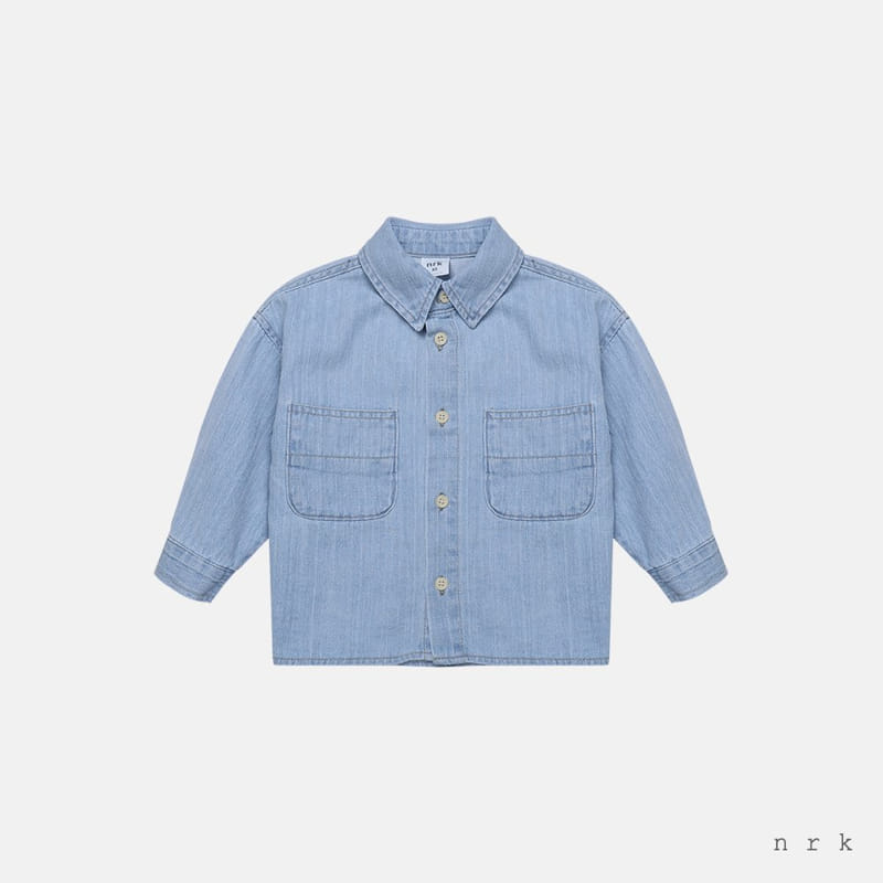 nrk - Korean Children Fashion - #kidzfashiontrend - Slab Denim Shirt - 5