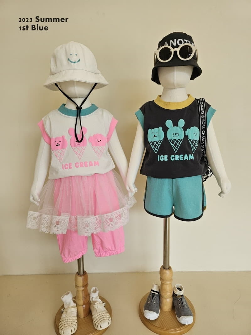 1st Blue - Korean Children Fashion - #childofig - Balpo Ice Cream Tee - 7