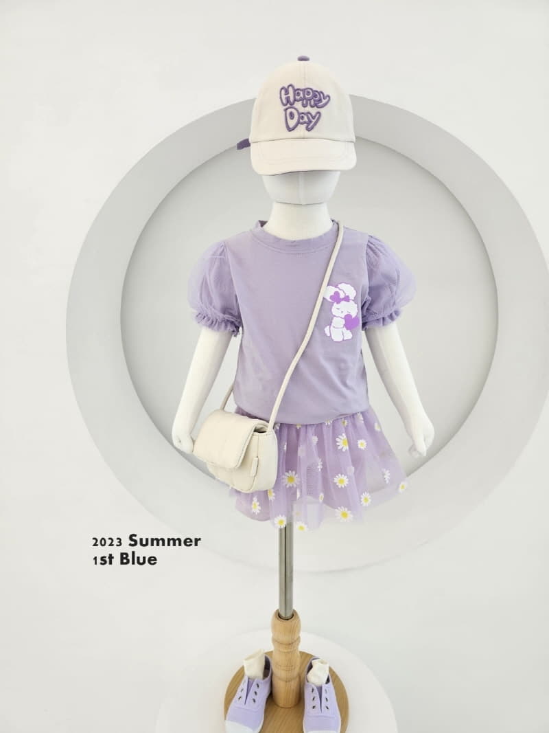 1st Blue - Korean Children Fashion - #designkidswear - Heart Rabbit Tee - 6