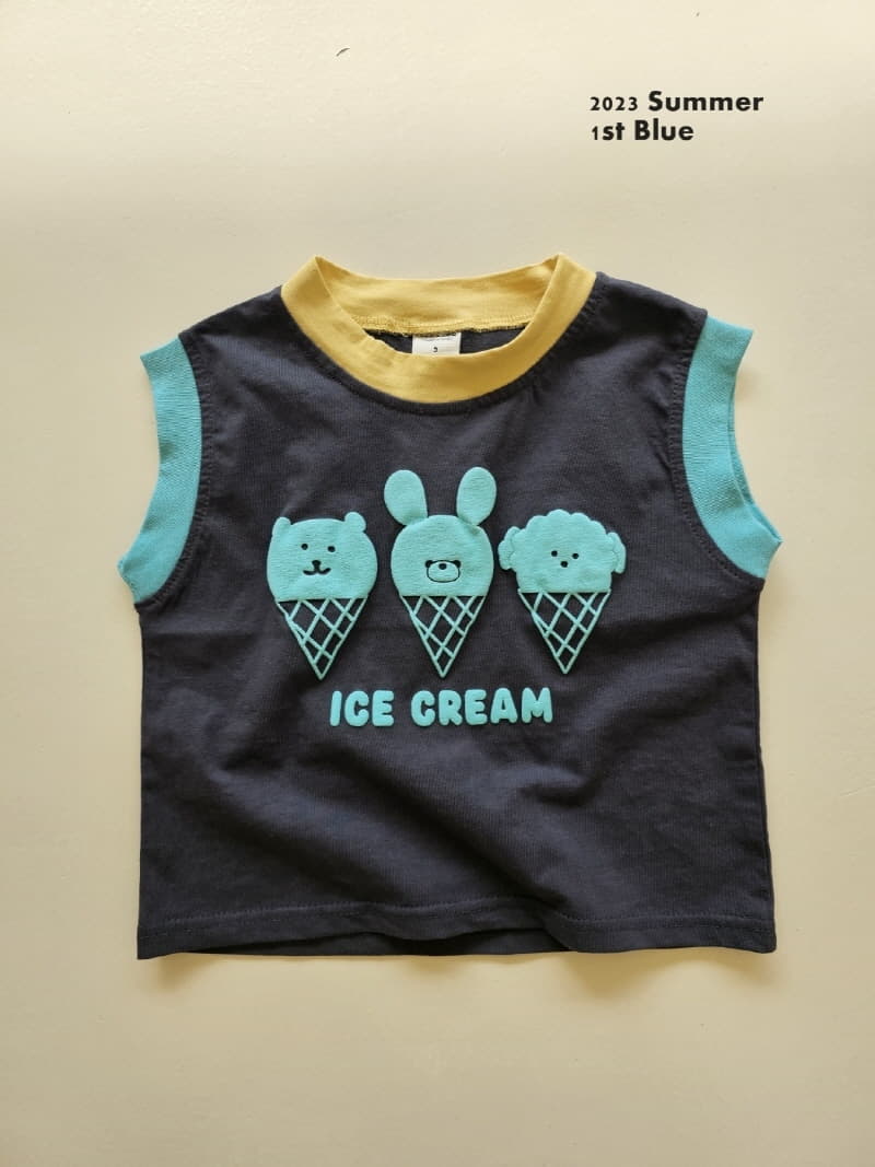 1st Blue - Korean Children Fashion - #kidzfashiontrend - Balpo Ice Cream Tee