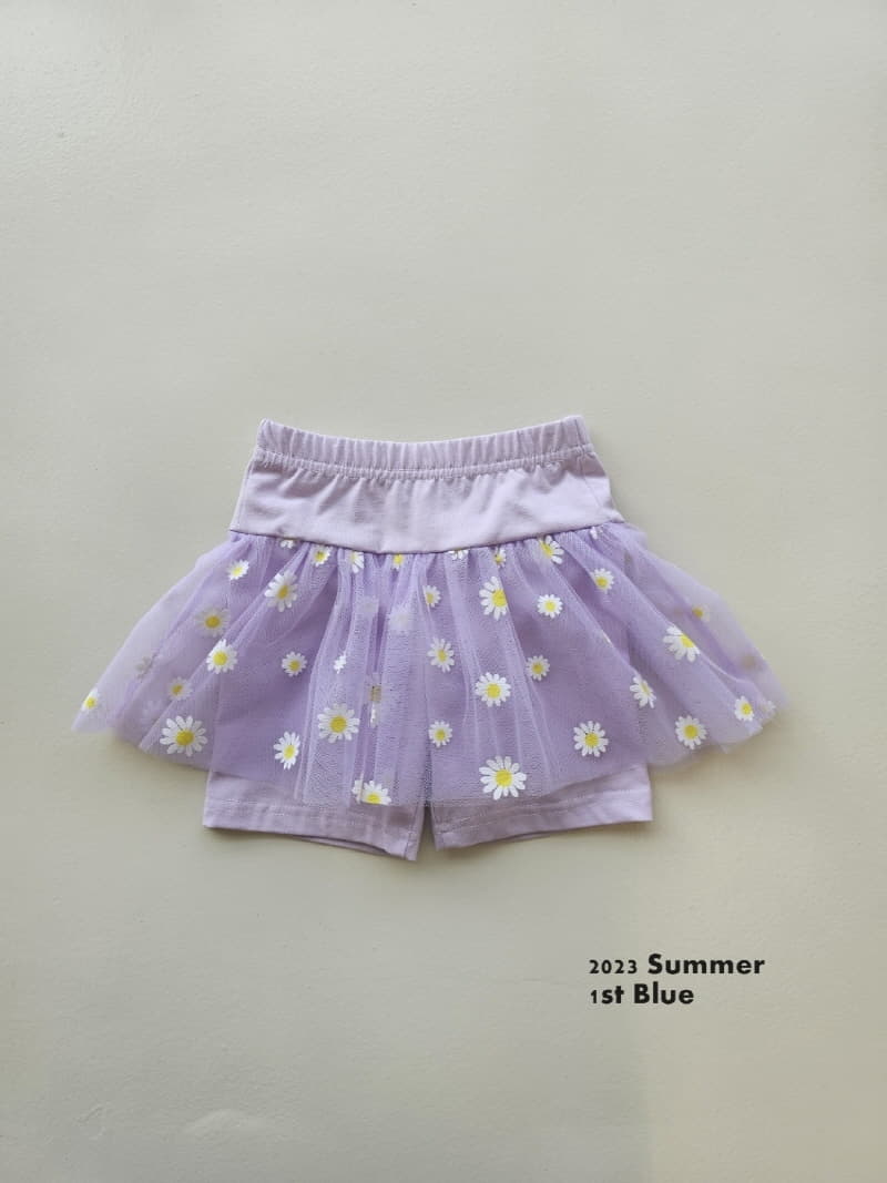 1st Blue - Korean Children Fashion - #prettylittlegirls - Flower Mesh Skirt Leggings - 5