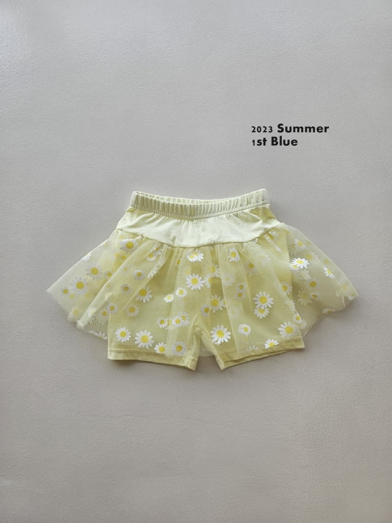 1st Blue - Korean Children Fashion - #toddlerclothing - Flower Mesh Skirt Leggings - 7