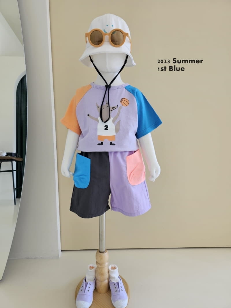 1st Blue - Korean Children Fashion - #toddlerclothing - Basket Vall Tee - 5