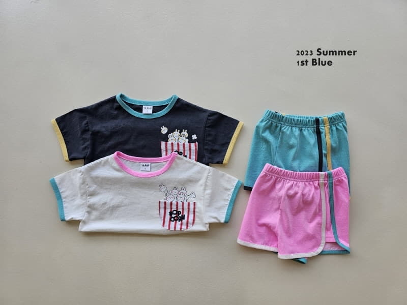 1st Blue - Korean Children Fashion - #toddlerclothing - Piping Neon Pants - 3
