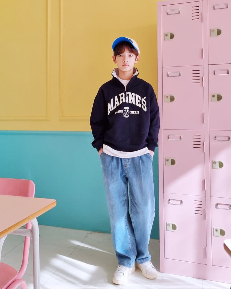 Able - Korean Children Fashion - #stylishchildhood - Marine Half Zip-up Sweatshirt - 4