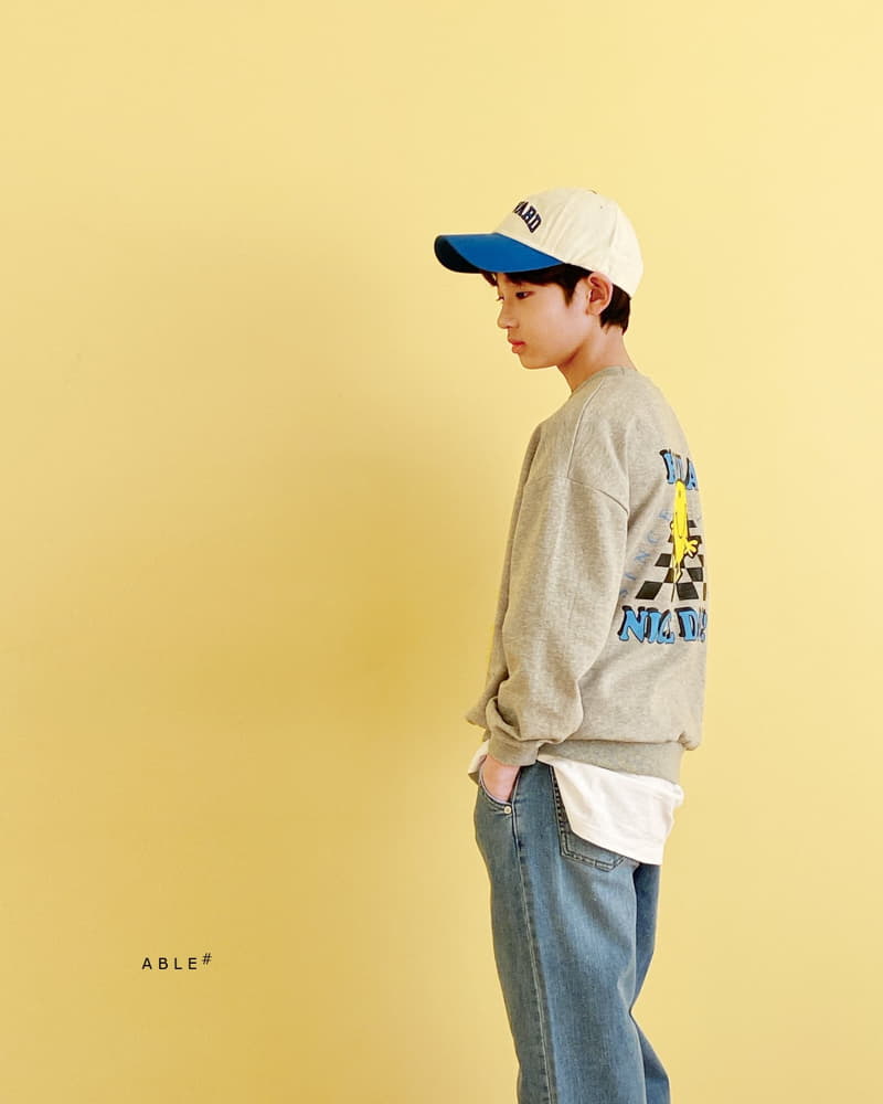 Able - Korean Children Fashion - #discoveringself - Grid Smile Sweatshirt - 4