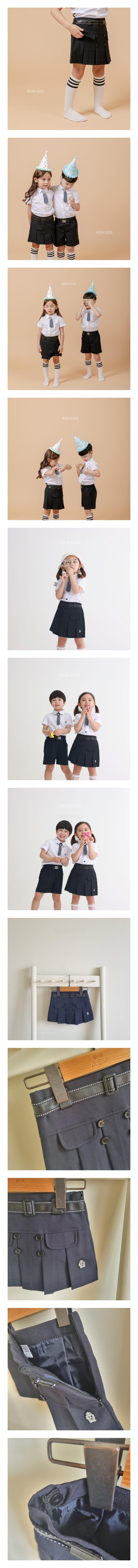Aida - Korean Children Fashion - #designkidswear - Basic Button Skirt