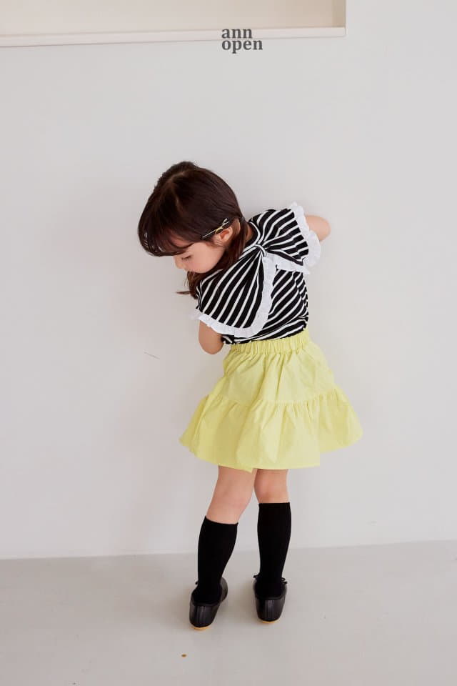 Ann Open - Korean Children Fashion - #Kfashion4kids - Momo Stripes Ribbon Tee - 9