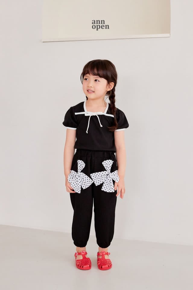 Ann Open - Korean Children Fashion - #childofig - Jenny Ribbon Tee - 5