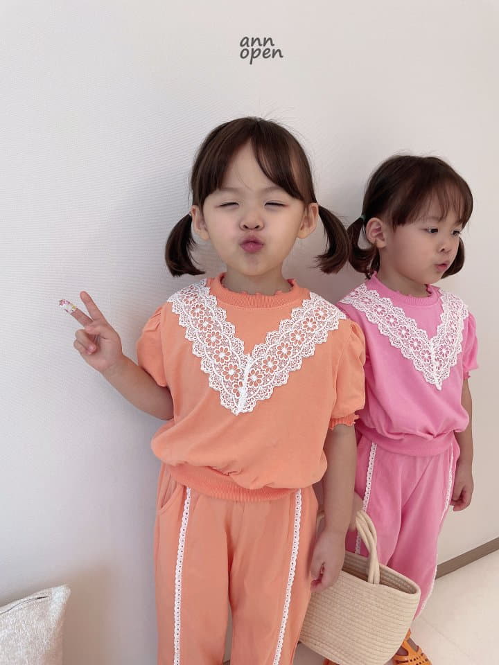 Ann Open - Korean Children Fashion - #childofig - Macaroon Lace Tee - 5