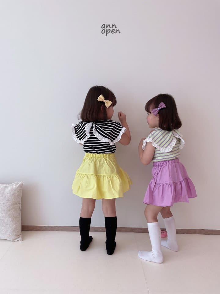 Ann Open - Korean Children Fashion - #childofig - Momo Stripes Ribbon Tee