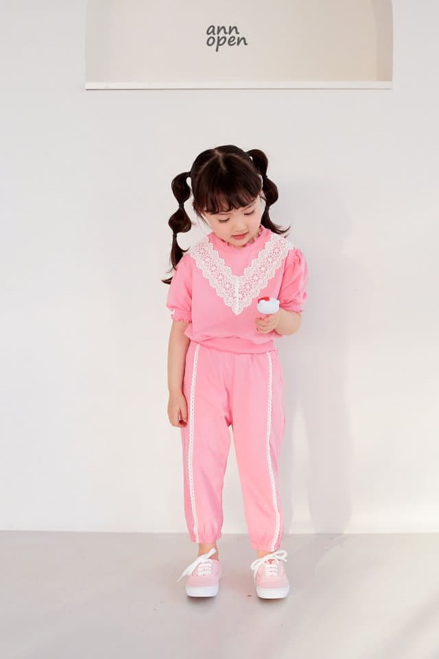 Ann Open - Korean Children Fashion - #childrensboutique - Macaroon Lace Tee - 6