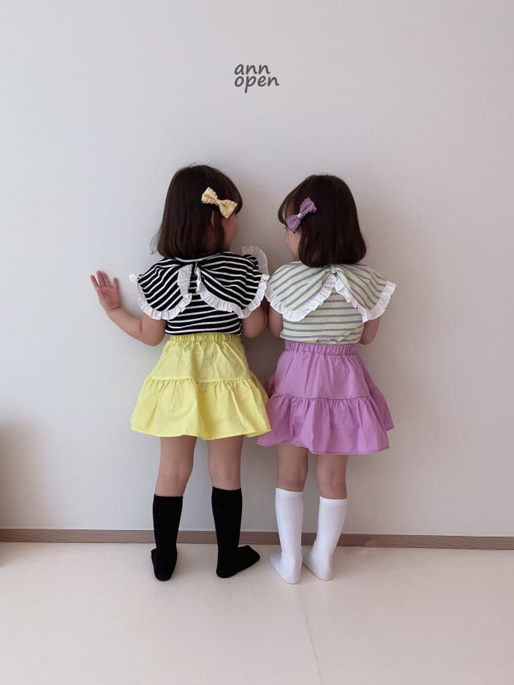 Ann Open - Korean Children Fashion - #childrensboutique - Momo Stripes Ribbon Tee - 2